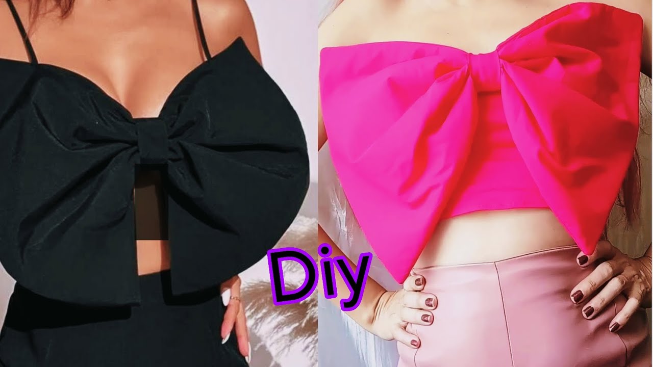 cómo hacer un crop top de moño🎀 diy bow crop top, blusita de moño. Diy top con lazo