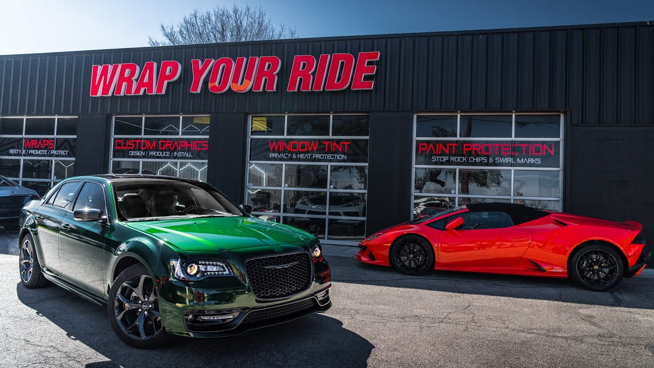 Wrapping a New Chrysler 300 in Hexis Green!