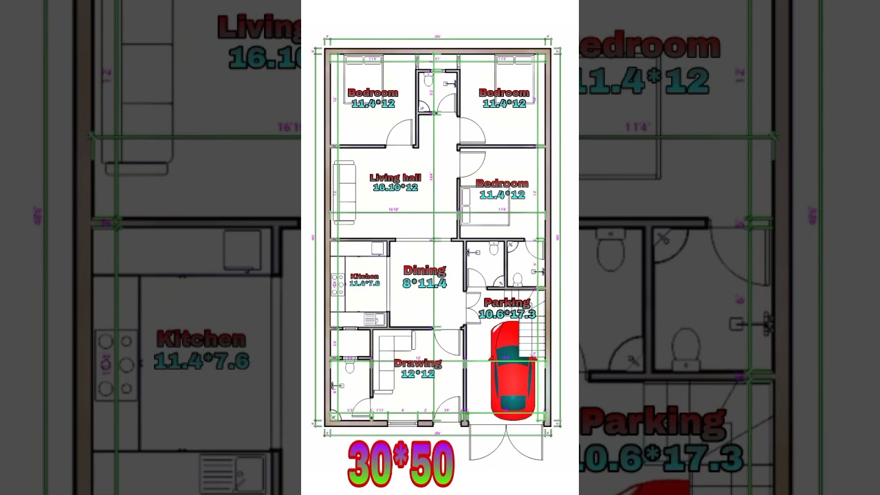 1500 SQFT home plans | 3 bedrooms | Engineer Aadi