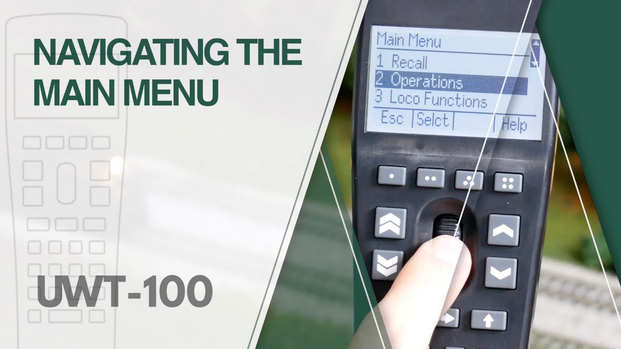 UWT-100 | Main Menu Navigation and Help Feature