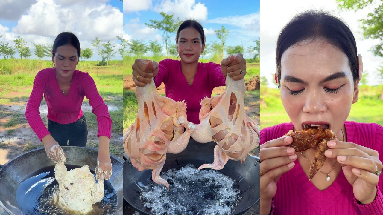 Cooking deep fried chicken yummy recipe