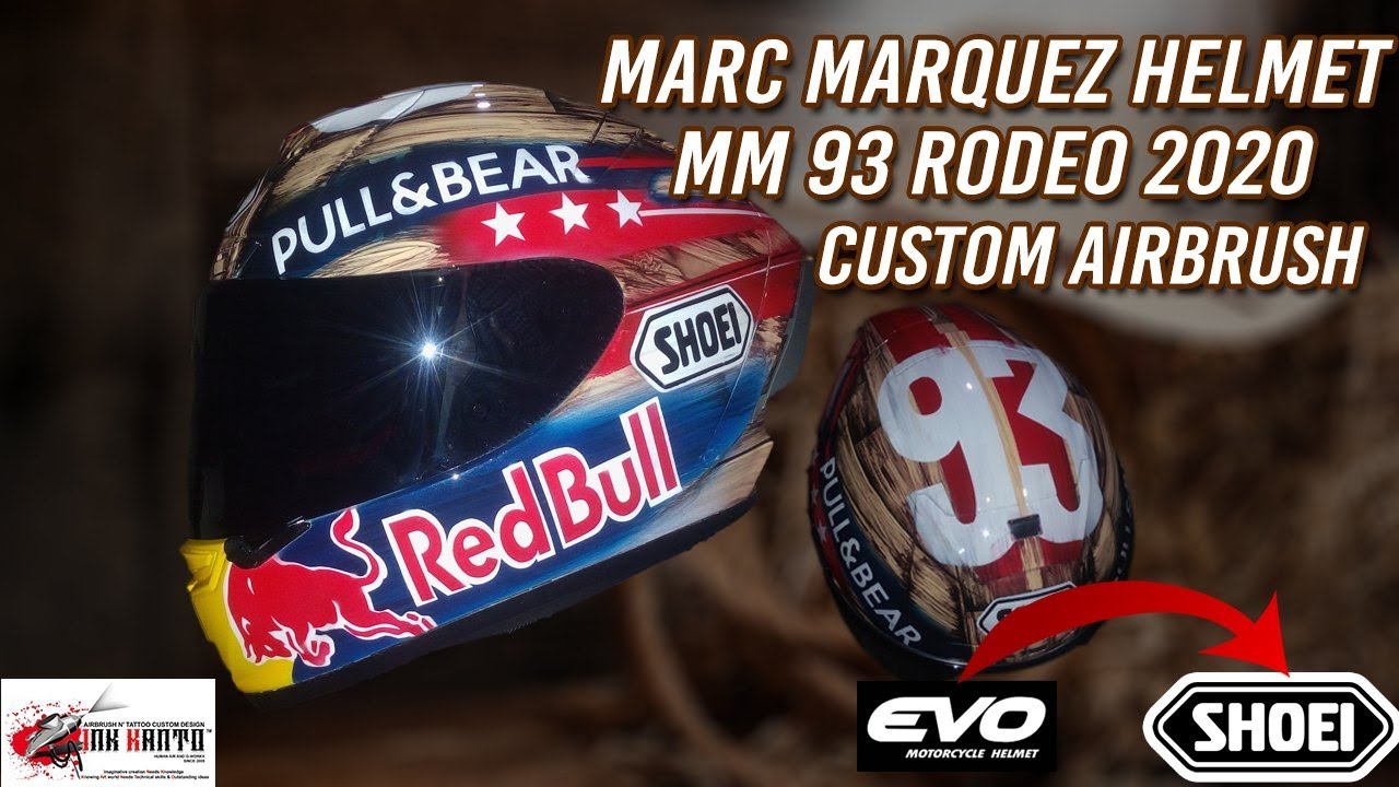 Making of  MARC MARQUEZ'S SHOEI RODEO 93 2019 Helmet Replica//Inkkanto Custom Paint