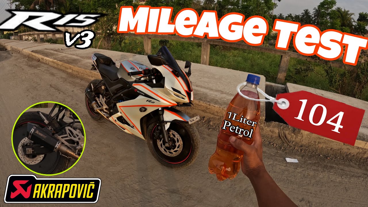 R15 v3 Mileage test with Akrapovic exhaust || Hyper riding mileage test on r15 with exhaust ||