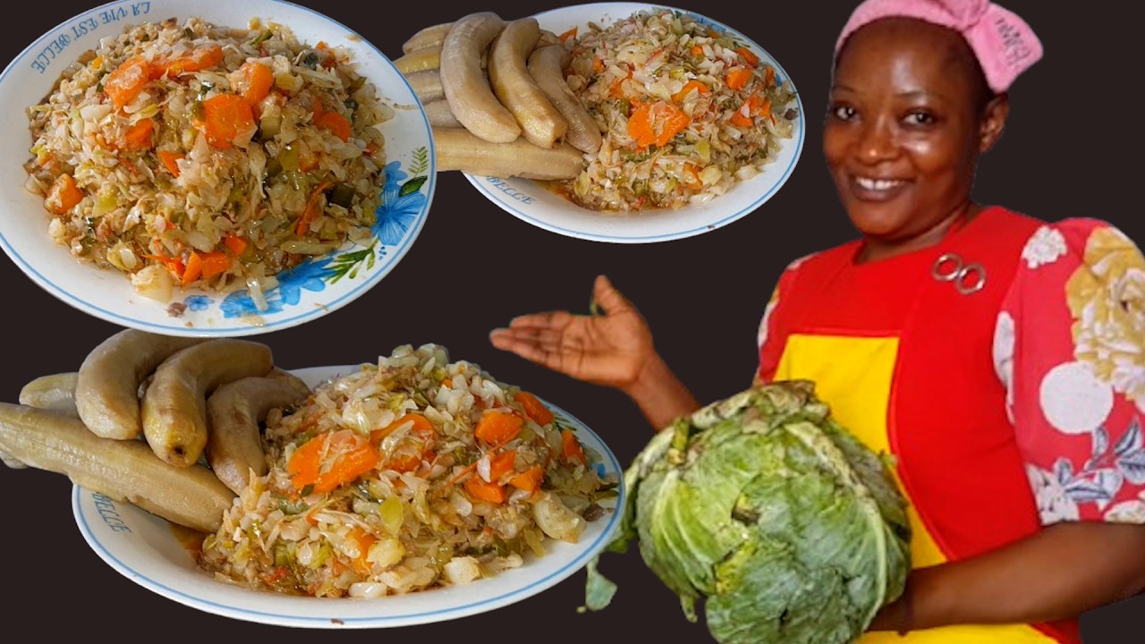 Recette Du Choux Saute Au Poisson Hache Accompagner Des Banane Plantain