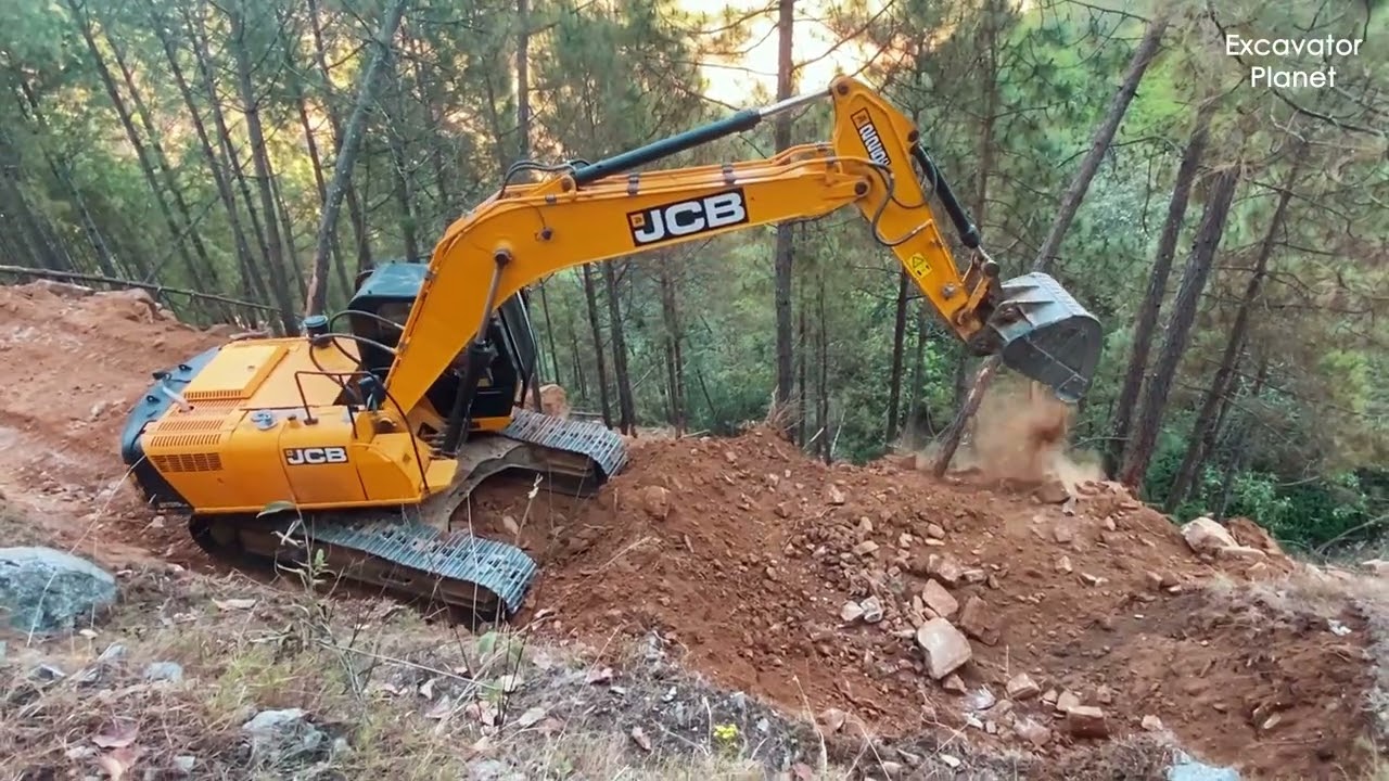 Skillful Excavator Operator Building Mountain Road: Incredible Road Construction