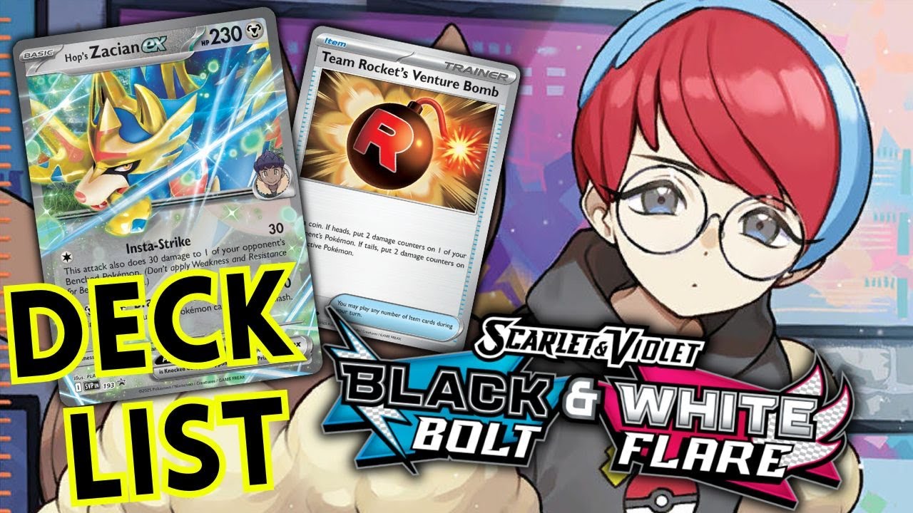 Rockets Zacian EX Decklist! Pokemon TCGL List! Updated for Black Bolt and White Flare!