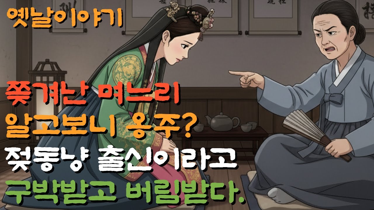 ⭐11.쫒겨난 며느리 알고보니 옹주? 젖동냥 출신이라고 구박받고 버림 받는다 /설화/민담/야담/사연/옛날이야기/오디오북