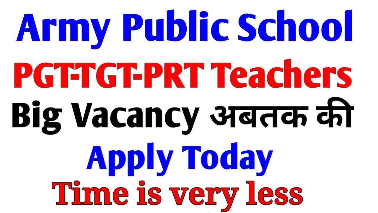 Army Public School Recruitment 2019 || APS pgt teacher || Army Public School Vacancy