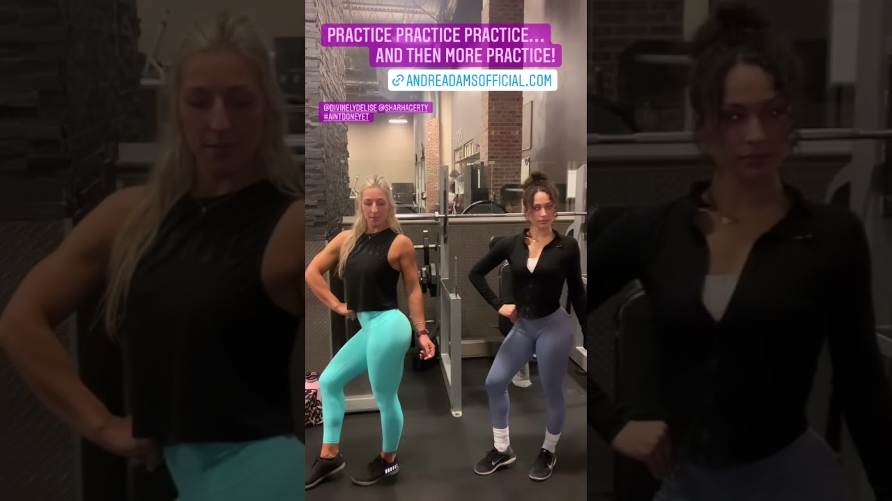 Teaching NPC Bikini posing to 1st time competitor