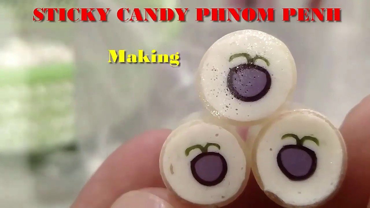 #4 Handmade Candy-Blackcurrant Rock Sticky Candy At Aeon Mall Sticky Traditional Yummy In Cambodia