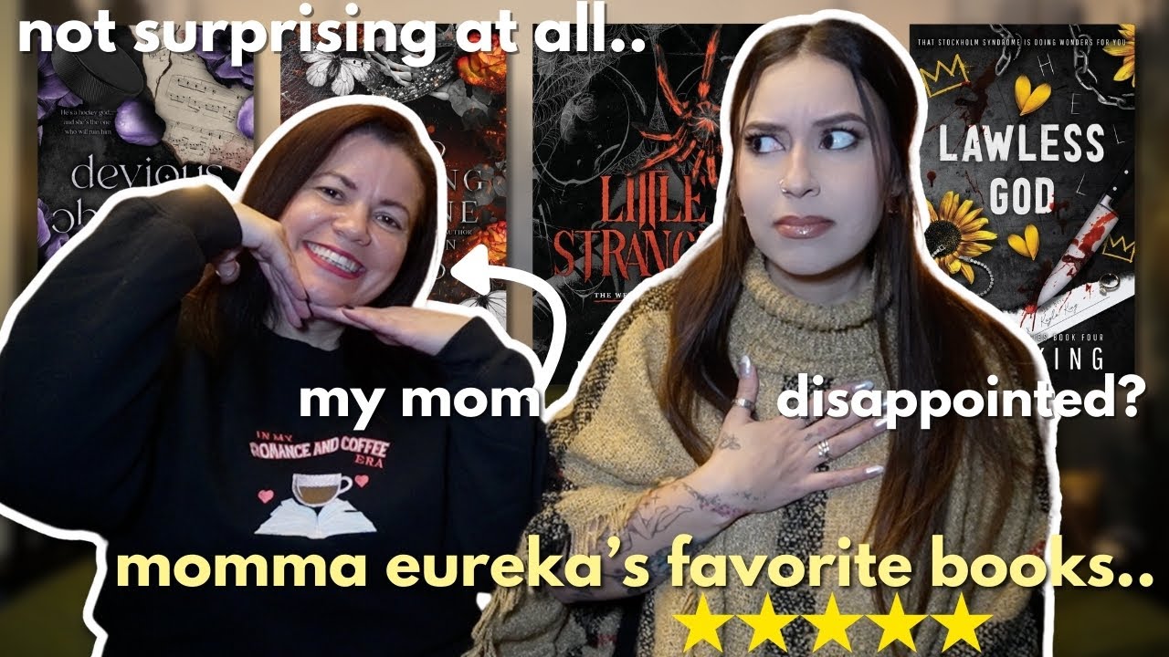 my mom’s favorite books of all time! 🥀🔪🖤 (spoiler alert: she’s a dark romance reader)