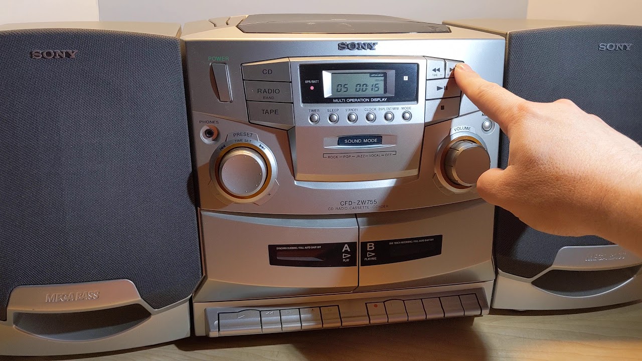 Sony CFD-ZW755 CD Radio Cassette Boombox Stereo With Mega Bass For Sale On eBay