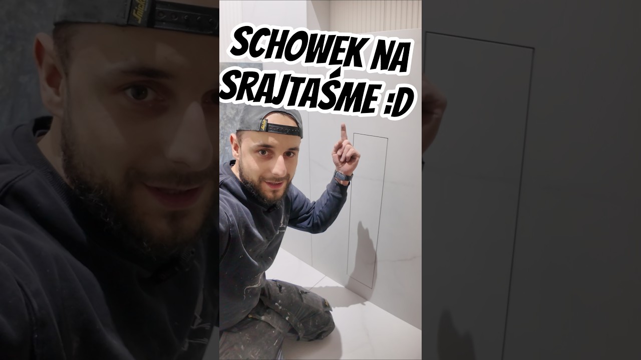 Ukryty schowek na papier tolaletowy i szczotkę 🤩 #glazurnik #łazienka #greswielkoformatowy #distar