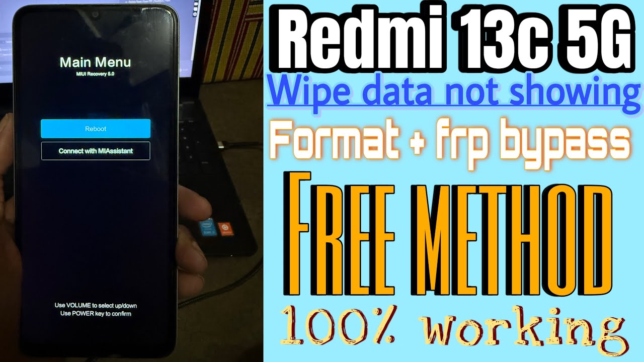 Redmi 13c 5g Wipe data Not Showing 100% Free method