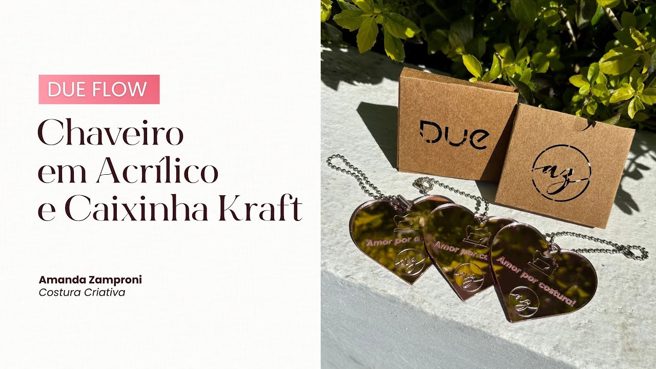 Chaveiro em Acrílico e Caixinha Kraft - Due Flow