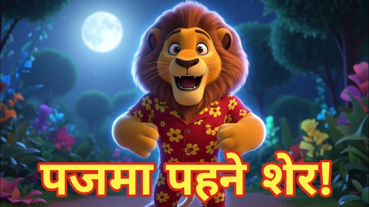 पजामा पहने शेर ने मचा दी पार्टी!/#lily_toon #rhymes#hindirhymes#nurseryrhymes 