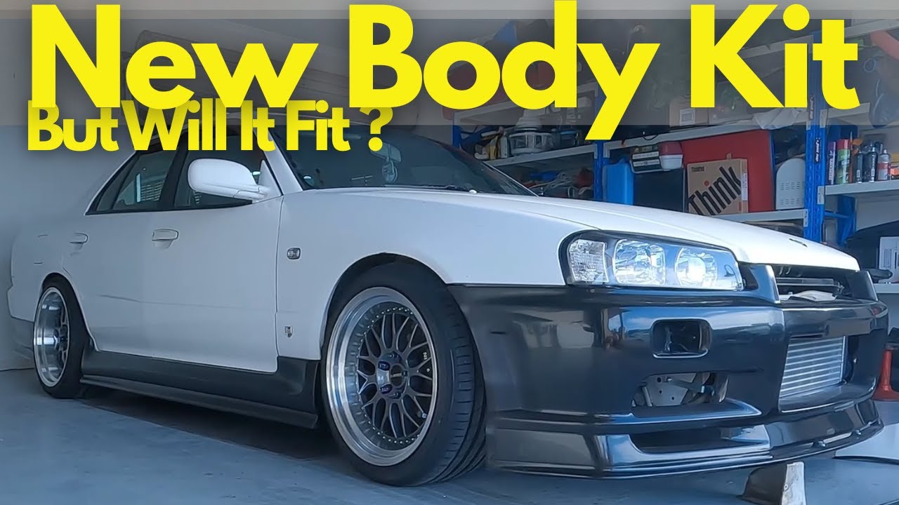 Test Fitting Our New Body Kit To Our Cheap Auction Nissan Skyline R34 Sedan Dr (EP: 20)