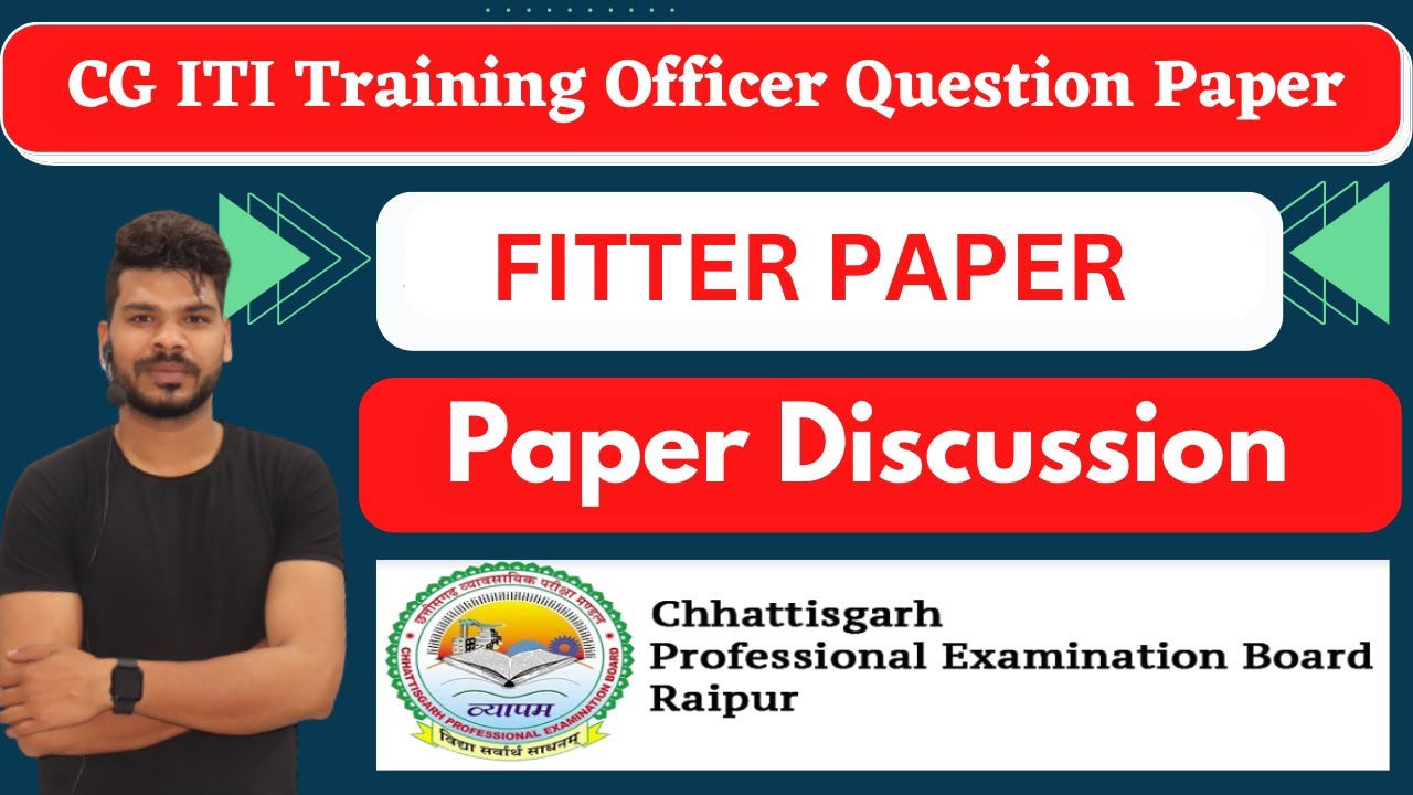 CG ITI Training Officer FITTER Question Paper Discussion By Special Techno.
