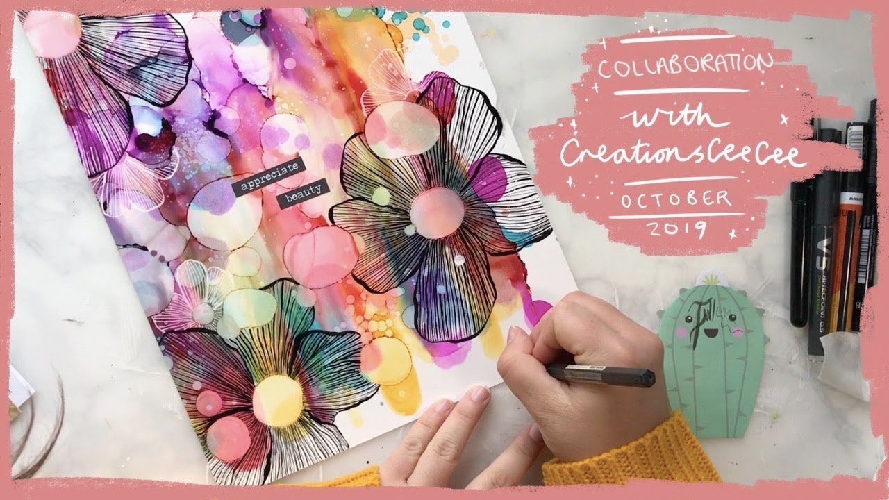 Alcohol Ink Doodling ~ Mini Collab with CreationsCeeCee!