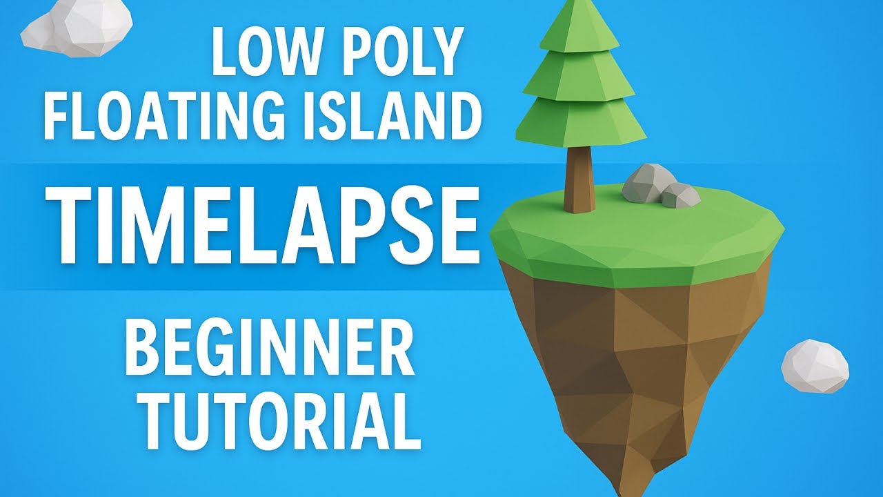 Low Poly Floating Island in Blender – Satisfying Timelapse Modeling!