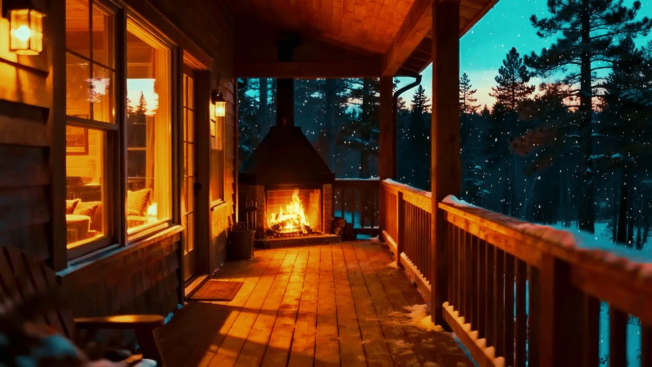 Fall Asleep in 5 Minutes ❄️ Peaceful Snowy Night & Cozy Fireplace (Soft Piano)