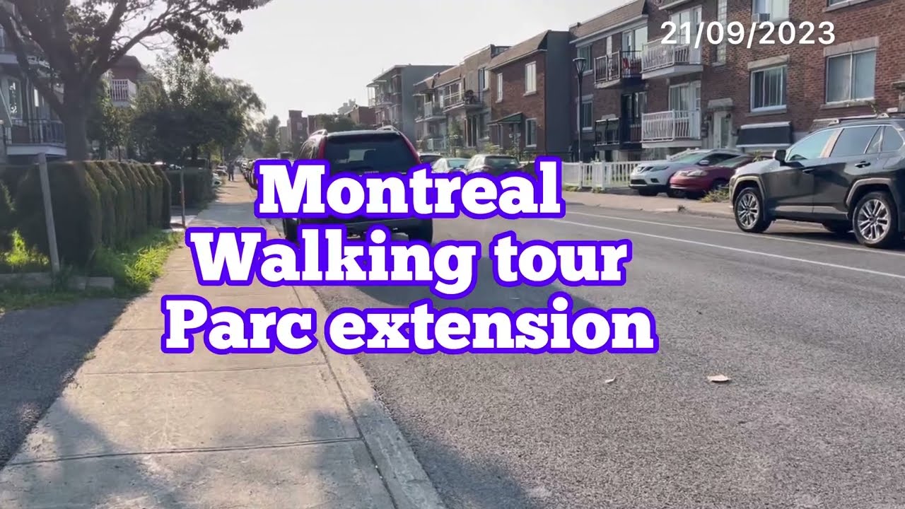 Walking through Av.Stuart to L’acadie street Montreal parc extension,canada,September21,2023
