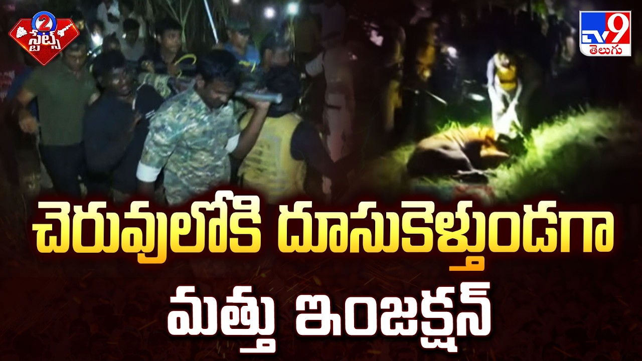 చెరువులోకి దూసుకెళ్తుండగా మత్తు ఇంజక్షన్ | East Godavari Tiger Updates | 2 States - TV9