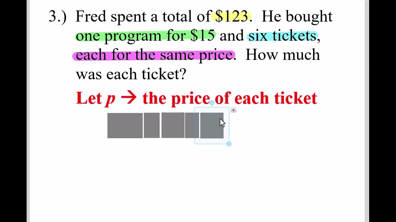 Algebraic Equations - Writing them to Solve Real Life Scenarios