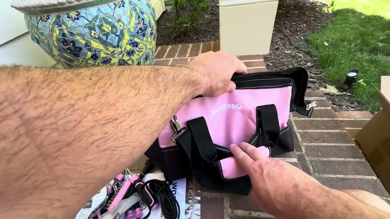 WORKPRO Pink Household Tool Kit with Drill Review