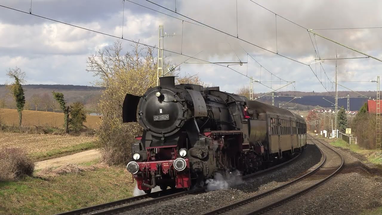 52 7409 mit Sonderzug von Darmstadt nach Wertheim am 1.3.2026