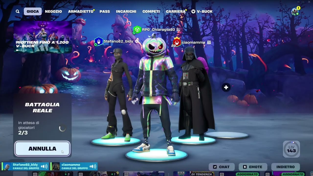 live di Fortnite: gioco con chi si iscrive!