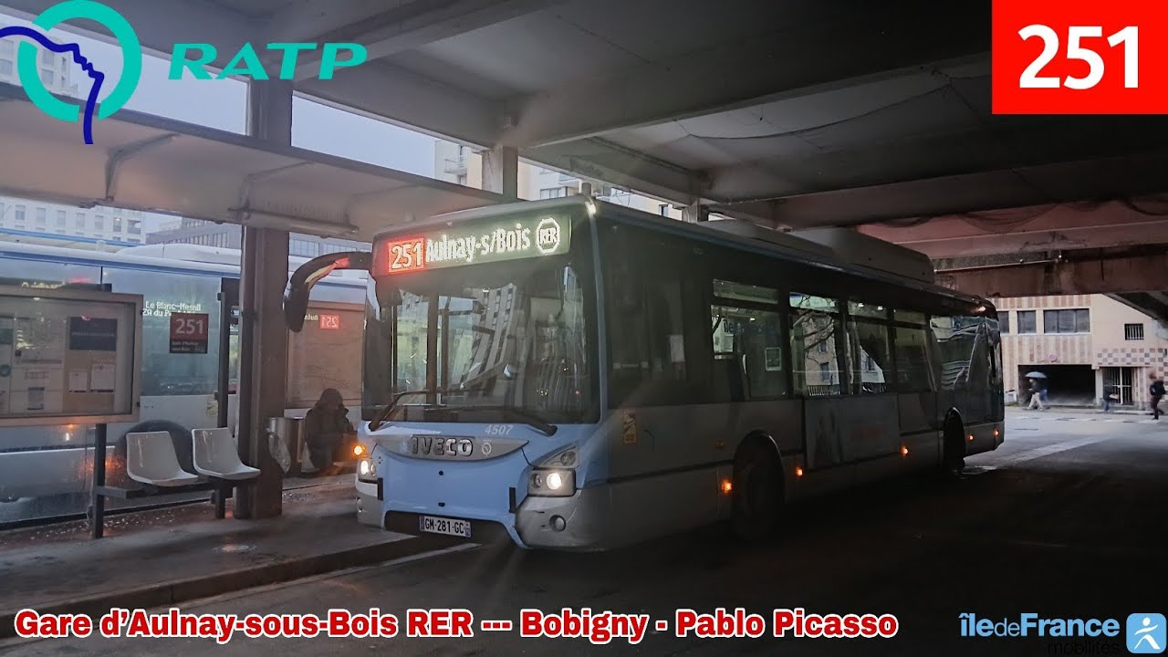 Bus 251 RATP - Urbanway 12 GNV N°4507 Gare d’Aulnay-sous-Bois RER --- Bobigny - Pablo Picasso 