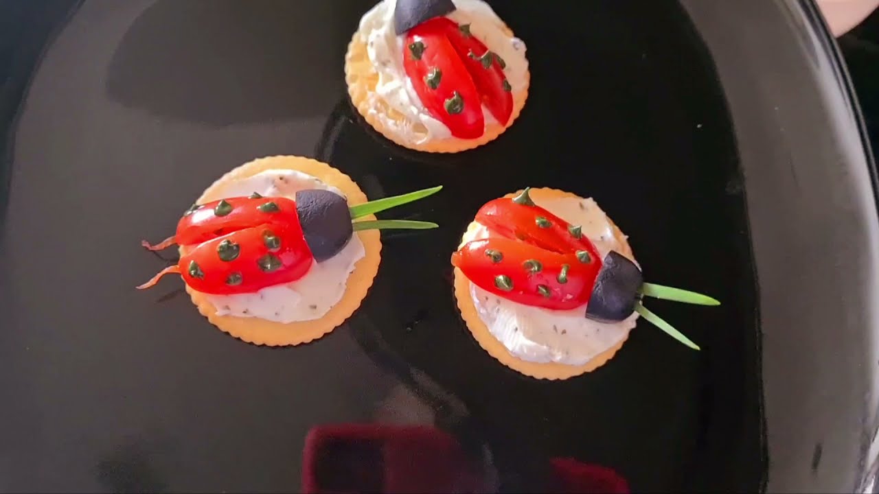 How to make Ladybug Canapes | Food Styling | Food Decoration | Appetizers