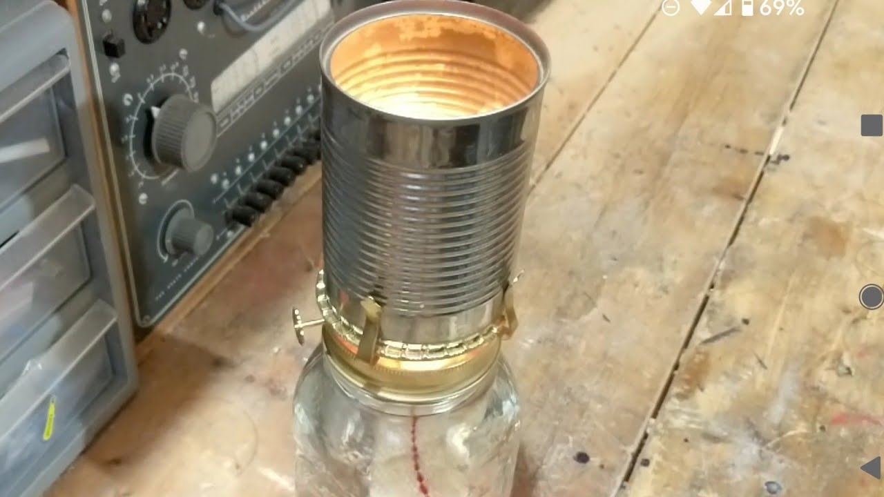 Mason Jar Oil Lamp Furnace - Save Money Cheap Heat!