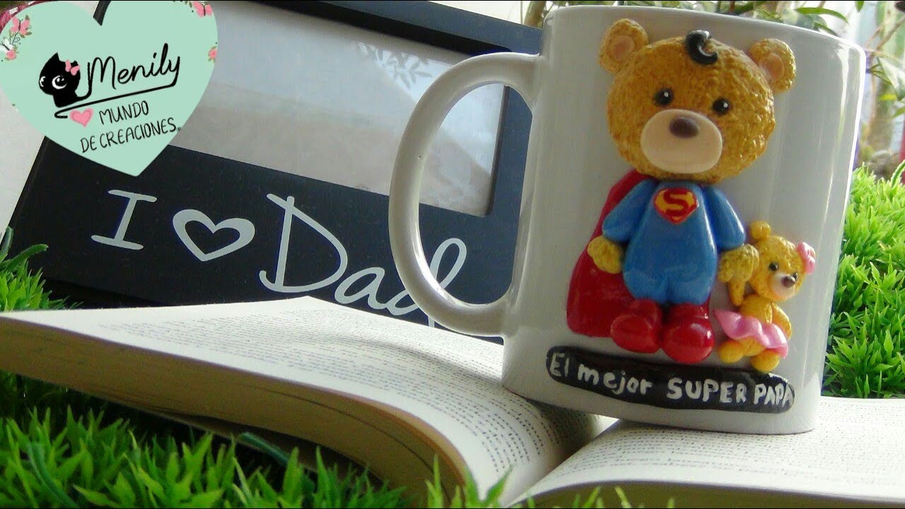 Taza osito día del padre foamy moldeable/pasta flexible