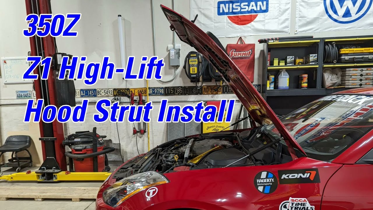 350Z - Z1 Motorsports High-Lift Hood Strut Install How-To