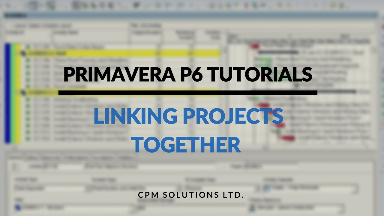 Primavera P6 Tutorial 5 : Linking Projects Together