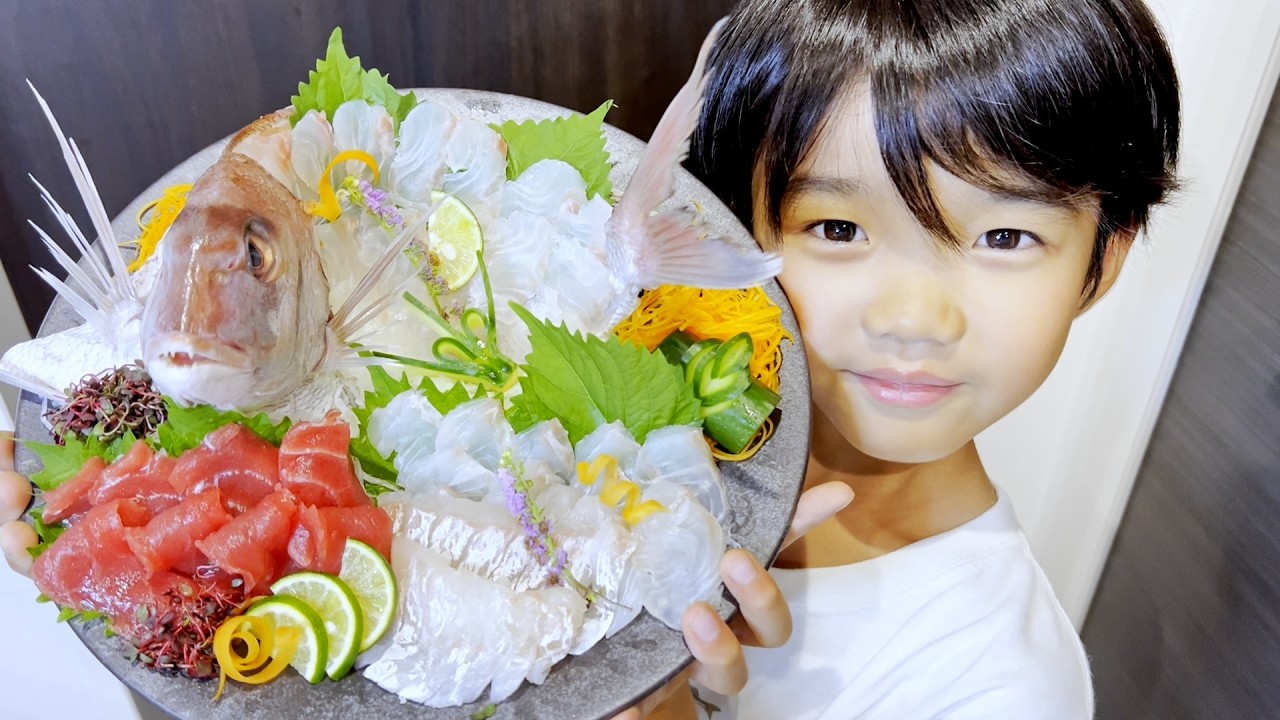 【最高傑作】8歳が作る姿造り！見た目にこだわり飾り切りにも挑戦してみました♪