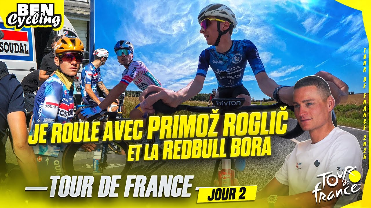 Je roule avec PRIMOŽ ROGLIČ et la REDBULL-BORA ! 🚴‍♂️ | Tour de France 2025 - Jour 2