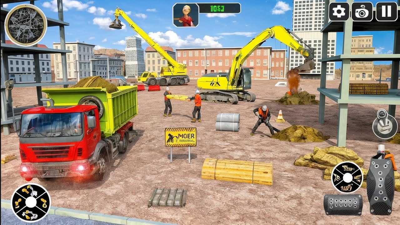 City construction simulator - Sand Delivery - Dumb Truck and excavator