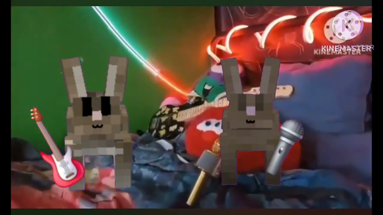 Veggietales fun rockstars snece with minecraft rabbit friends happy