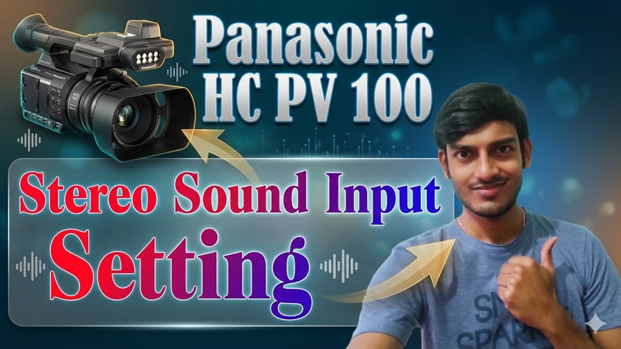 Stereo Sound Input Setting in Panasonic HC PV 100 Camera #audio #inputs #camera #settings #live