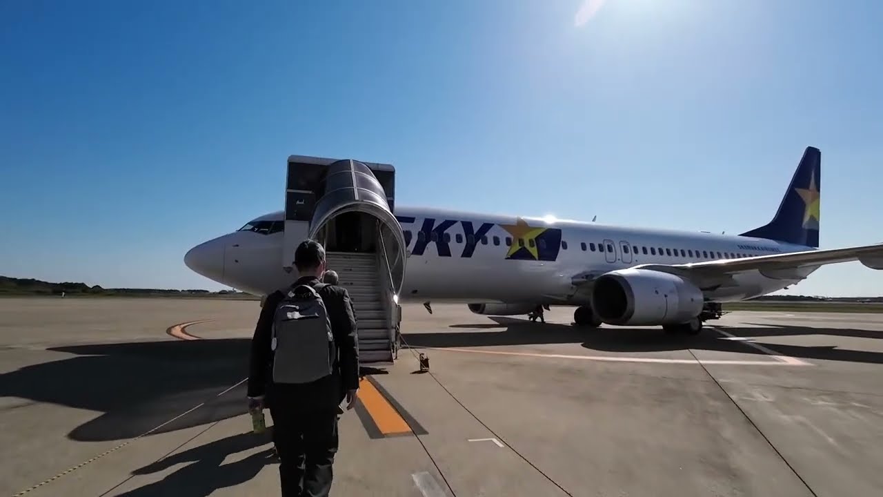 茨城空港から新千歳空港まで空撮動画