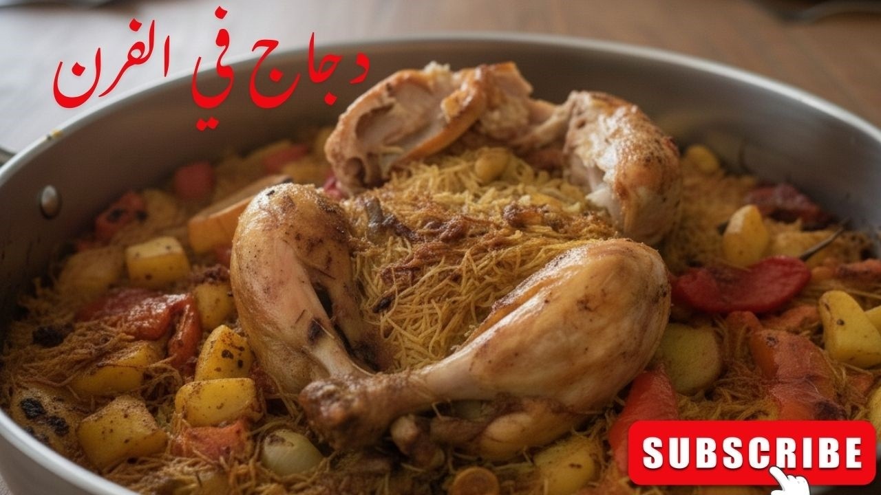ألذ دجاج بالشعرية والخضارفي الفرن