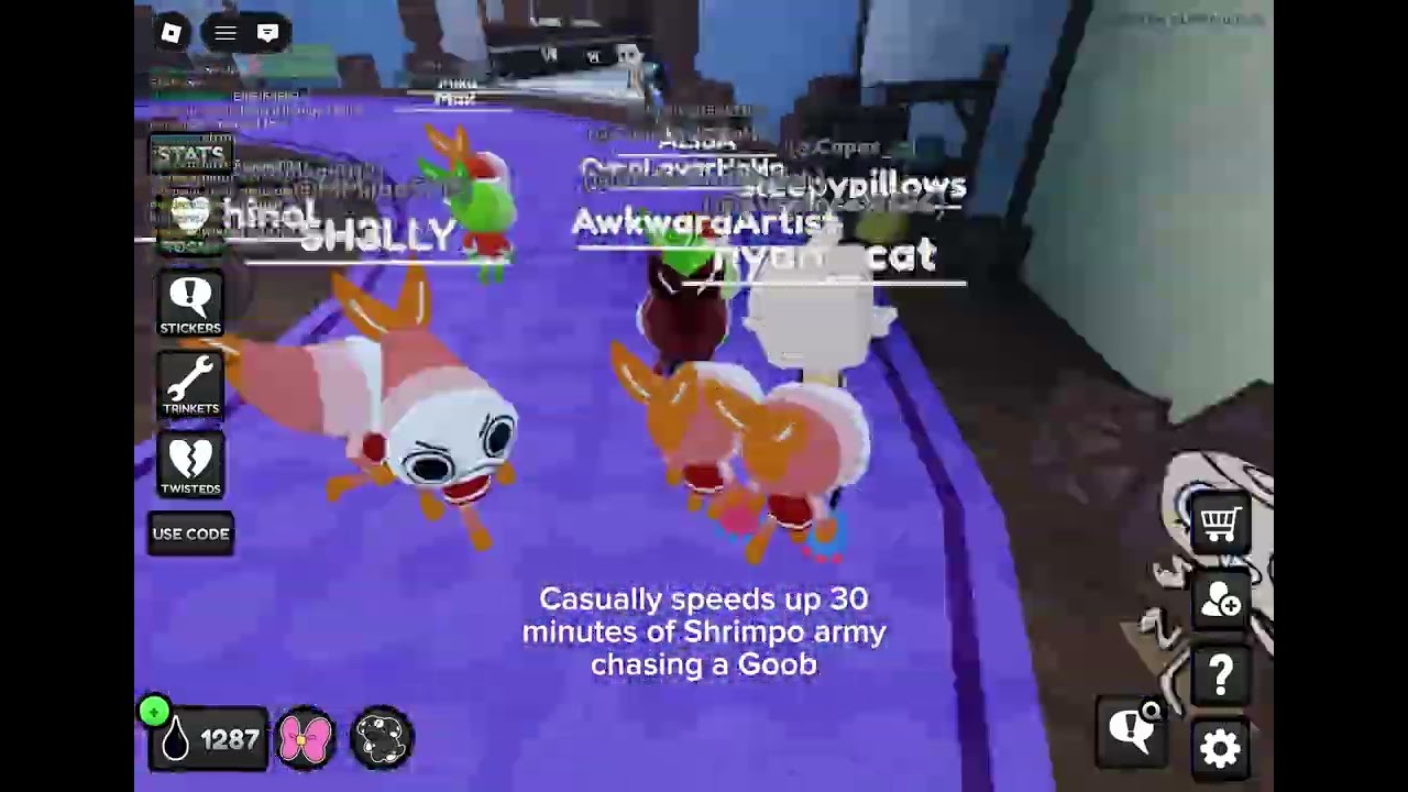 Shrimpo Army chasing a goob