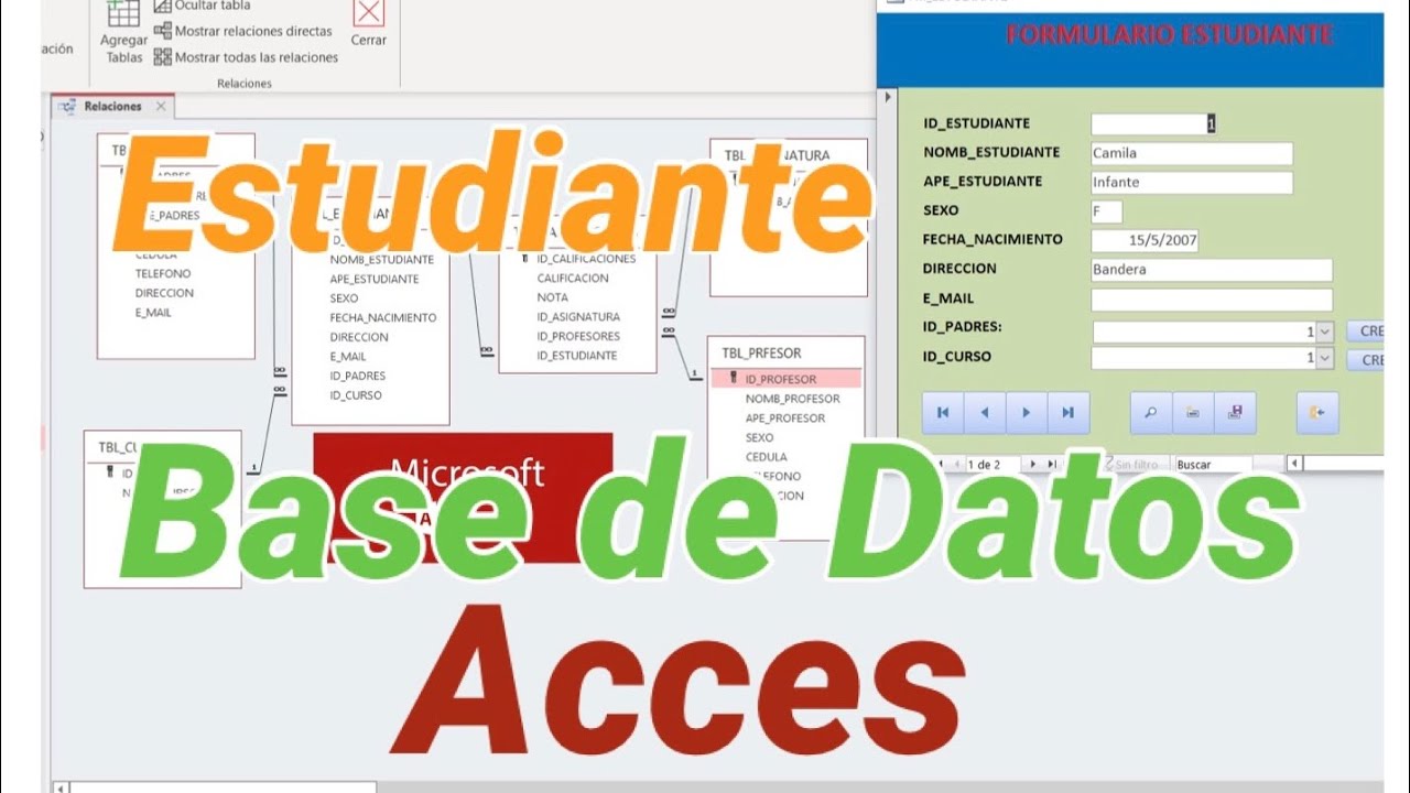 Curso de Microsoft Access, Base de Datos Estudiantes