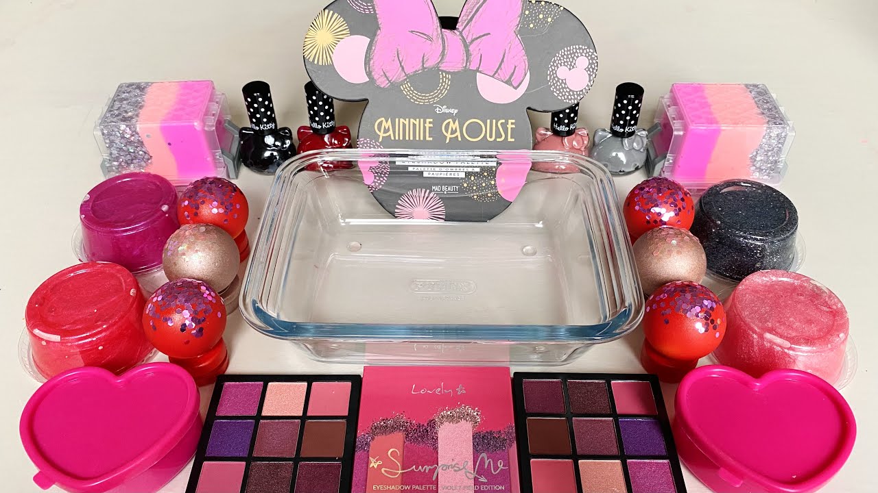 Minnie Mouse Slime - Mixing Makeup Eyeshadow Into Slime