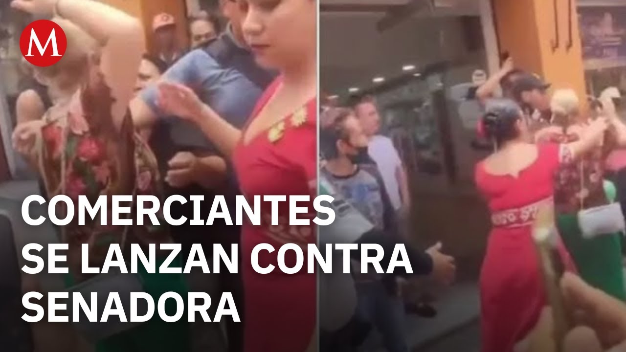 ¡A golpes y empujones! Senadora y regidora se enfrentan a comerciantes de Cuautla