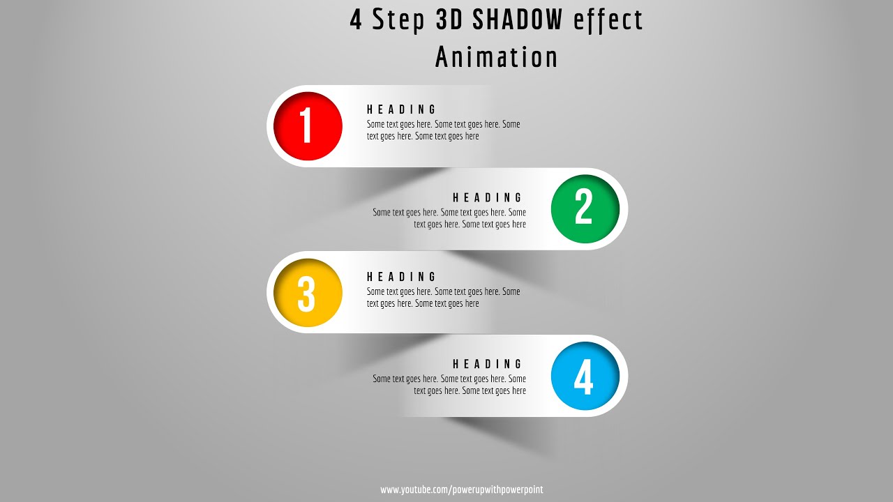 42.Create 4 Step 3D shadow Effect infographic Animation|Powerpoint Animations|Graphic design