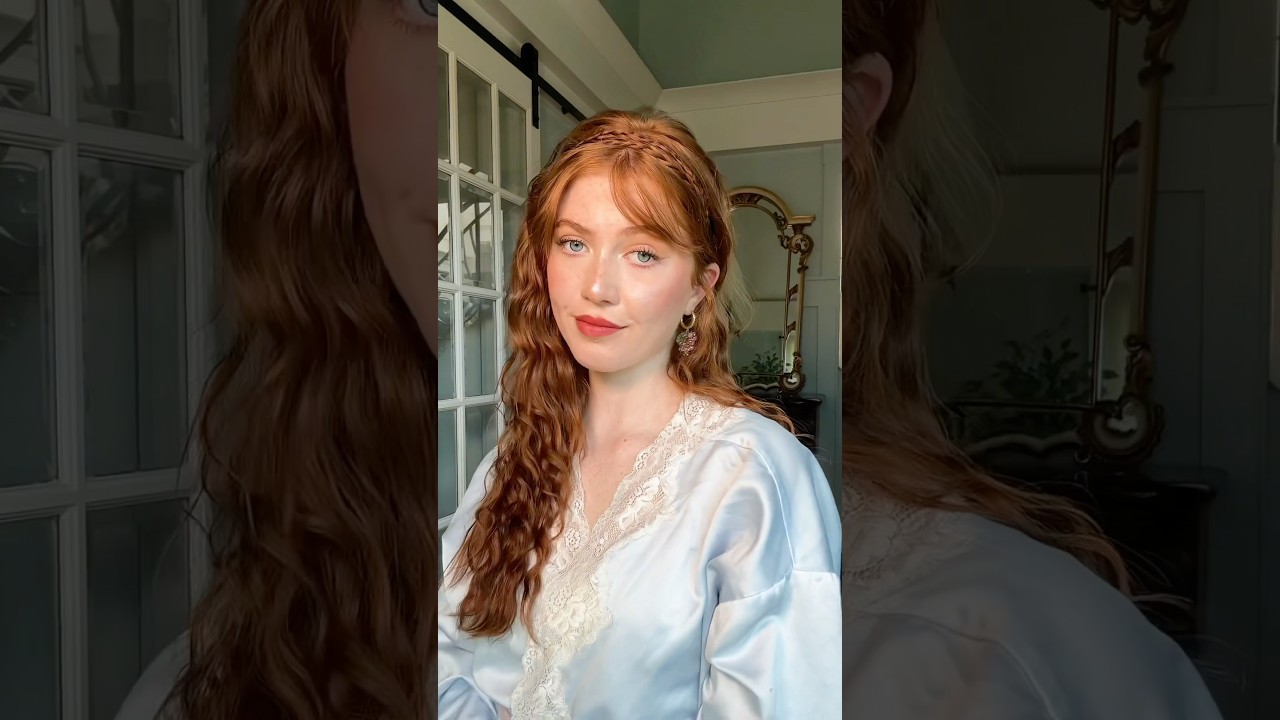 Hair hack- Overnight heatless waves (Mamma Mia inspired)! Added a  headband braid too 🩵 #hairstyle